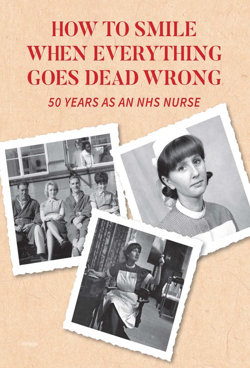 Cover of a memoir of a nurse featuring black and white images of nurses in uniform